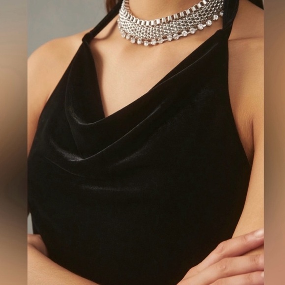 NWOT By Anthropologie Cowl-Neck Velvet Top - Picture 4 of 11